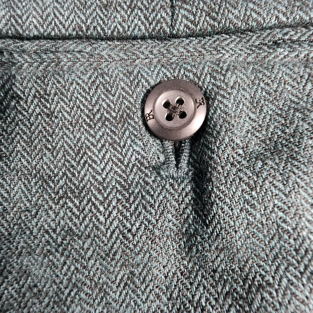 Banana Republic Slim Fit Herringbone Linen Cotton Trousers Mens 36x30 Green